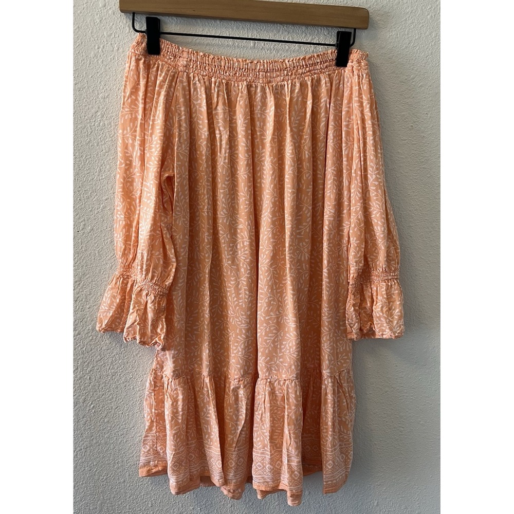 LJC Designs Women's Top One Size Off The Shoulder Peachy Pink Boho Beachy Flowy